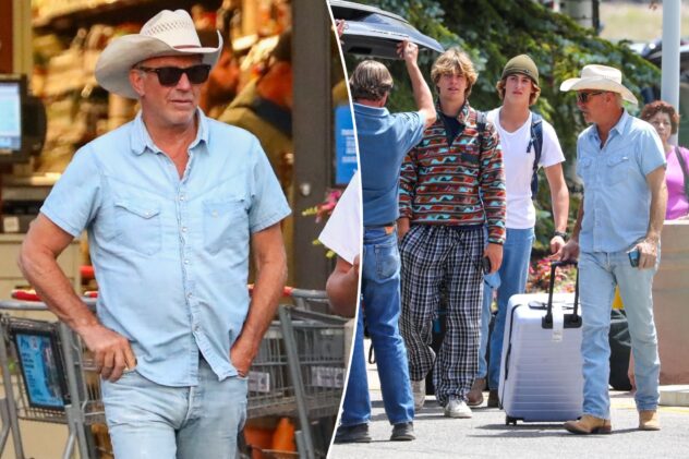 Newly single Kevin Costner reunites with his kids in Aspen amid bitter divorce