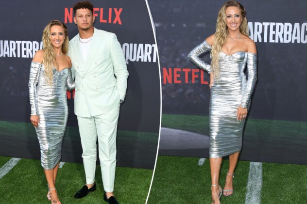 Patrick Mahomes and wife Brittany have glitzy date night at the ‘Quarterback’ premiere