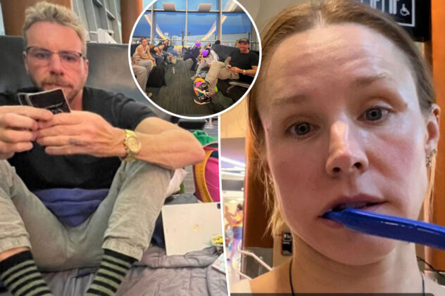 ‘Stranded’ Kristen Bell, Dax Shepard ‘kicked out’ of Boston airport for camping out on floor