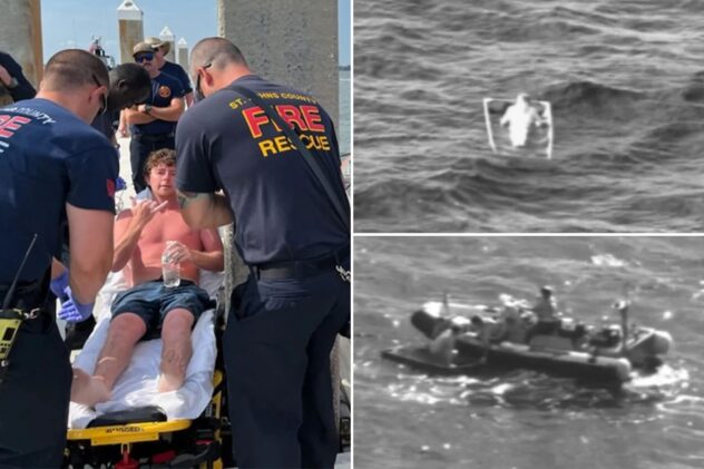 Florida man saved at sea by Coast Guard from partially submerged boat after 24-hour search and rescue effort