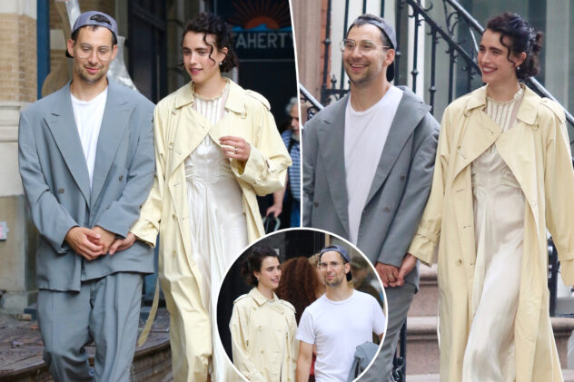 Jack Antonoff, Margaret Qualley can’t stop smiling in first pics since star-studded wedding