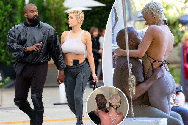 Kanye West and ‘wife’ Bianca Censori make out as she rocks completely see-through thong bodysuit