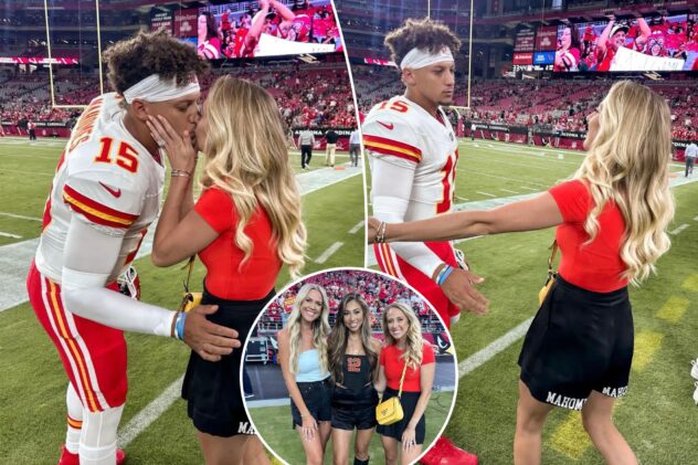 Patrick Mahomes kisses wife Brittany before ‘Year 7’ with Chiefs