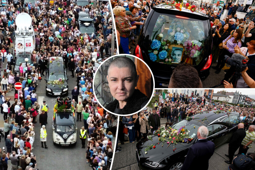 Sinéad O’Connor fans gather outside late singer’s Irish home for Muslim funeral service