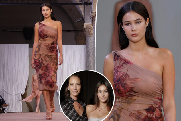 Christy Turlington’s daughter Grace Burns, 19, makes Milan Fashion Week runway debut