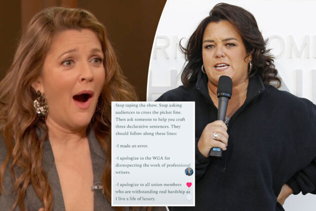 Rosie O’Donnell slams Drew Barrymore for resuming talk show amid strike: ‘Stop taping the show’