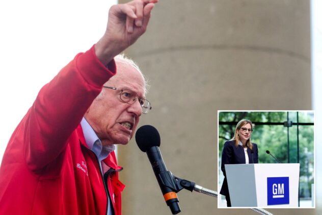 Sen. Bernie Sanders joins United Auto Workers strike in Michigan