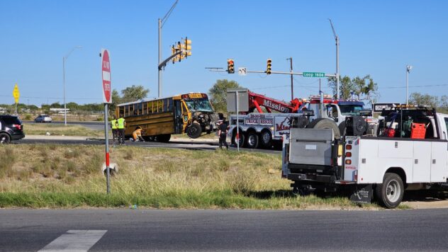 6 students, bus driver hospitalized after school bus carrying Southwest ISD students hit by 18-wheeler