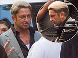 From heartthrob to hair flop! Gerard Butler, 53, sports an unflattering blond hairpiece as he films new crime thriller In The Hand Of Dante in Rome