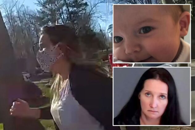 Heartbreaking moment mother runs to 4-month-old son who died after being found covered in vomit at day care