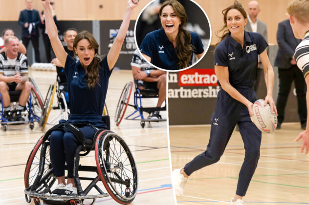 Kate Middleton makes a rare appearance in sweatpants as she learns to play wheelchair rugby