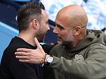 Pep Guardiola says 'I don't remember' tipping Roberto De Zerbi to succeed him as Man City manager... as Treble winner admits he can learn from Brighton boss