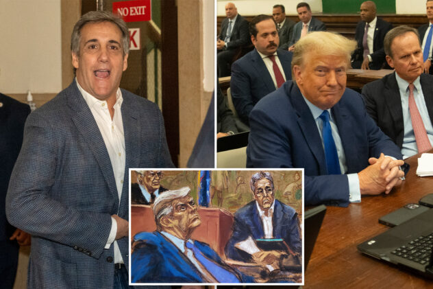 Trump glowers at Michael Cohen as ex-‘fixer’ testifies against him in NYC court: ‘Heck of a reunion’