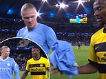 Erling Haaland is asked for his shirt at HALF-TIME by Young Boys captain Mohamed Ali Camara... as Manchester City striker says 'you can't do this' but grants defender his wish