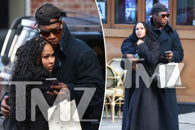 Jonathan Majors and girlfriend Meagan Good cuddle up in NYC ahead of actor’s assault trial