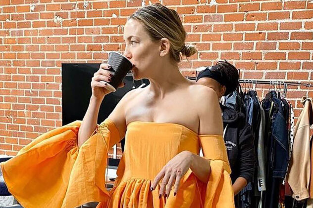 Kate Hudson models ‘caffeine couture’ and more star snaps