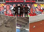 Part of Old Trafford's concrete ceiling falls on Manchester United supporters during derby as the state of the once iconic stadium falls further into disrepute