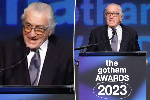 Robert De Niro claims anti-Trump comments were censored from his Gotham Awards speech