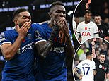 Tottenham 1-4 Chelsea: Late Nicolas Jackson hat-trick earns Blues hard-fought win against NINE-man Spurs on a CHAOTIC return to north London for Mauricio Pochettino