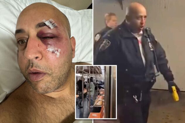 Two men arrested after allegedly attacking NYPD lieutenant on NYC subway: video