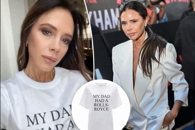 Victoria Beckham pokes fun at herself with ‘My Dad Had a Rolls-Royce’ tee after viral Netflix doc scene