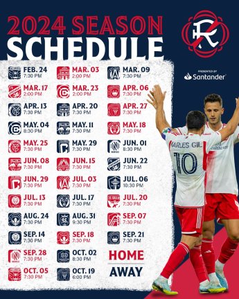 2024 Schedule for the New England Revolution