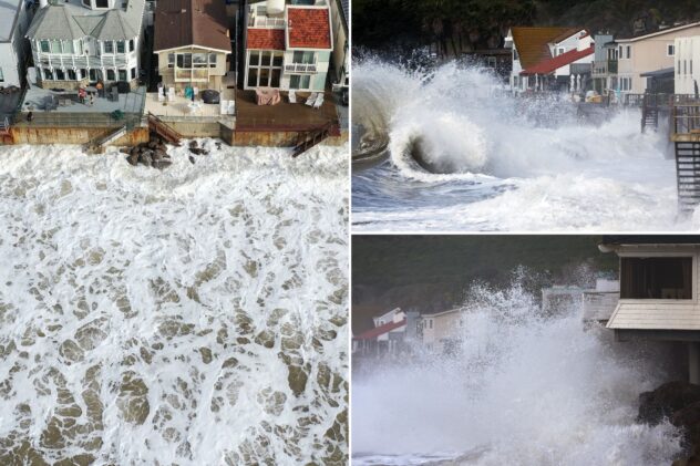 California beaches slammed by massive waves, coastal flooding