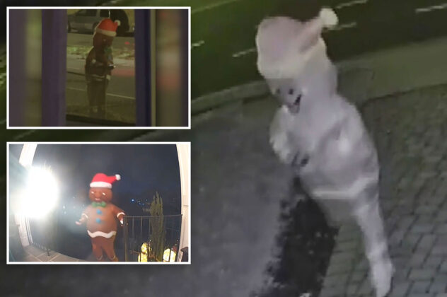 Creepy inflatable ‘Gingerbread Man’ tries to walk into stranger’s house in Virginia
