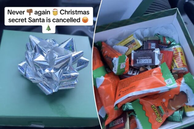 Man vows ‘never to do Secret Santa again’ after he goes ‘all out’ with his present and only gets Reese’s, Hersheys chocolates in return