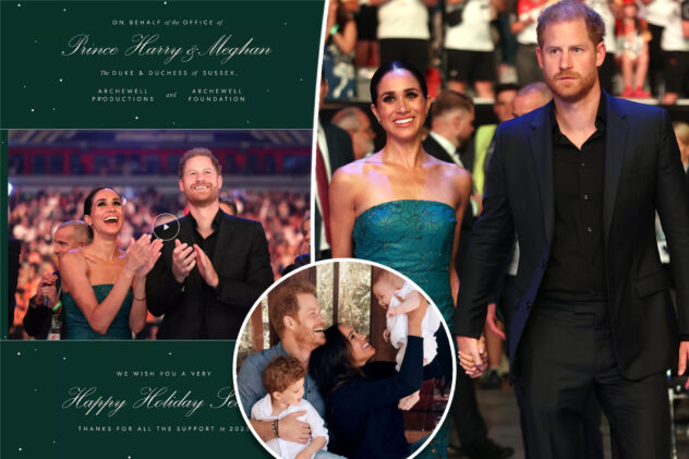 Meghan Markle and Prince Harry’s kids, Archie and Lilibet, missing from 2023 holiday card