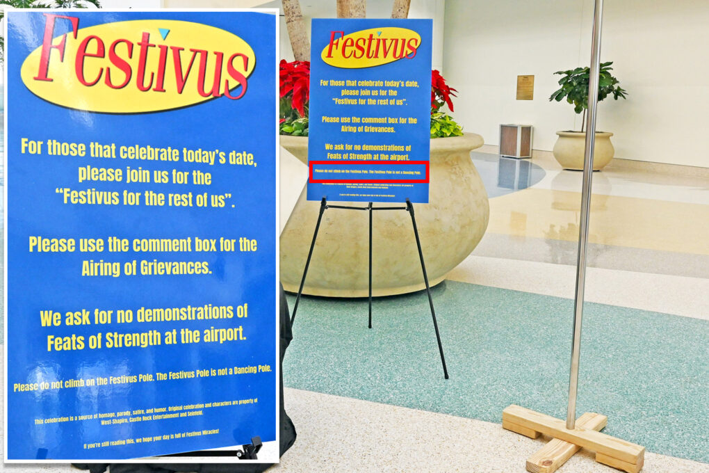 Orlando International Airport encourages flyers to air grievances on Festivus — but please not dance on accompanying pole
