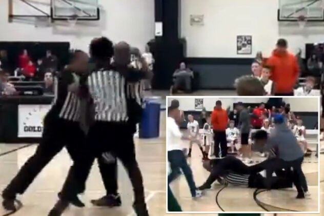 Three Colorado refs brawl at fourth-graders basketball game in wild video