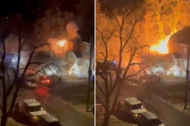 Wild video shows Virginia house explosion where officers were trying to serve a search warrant