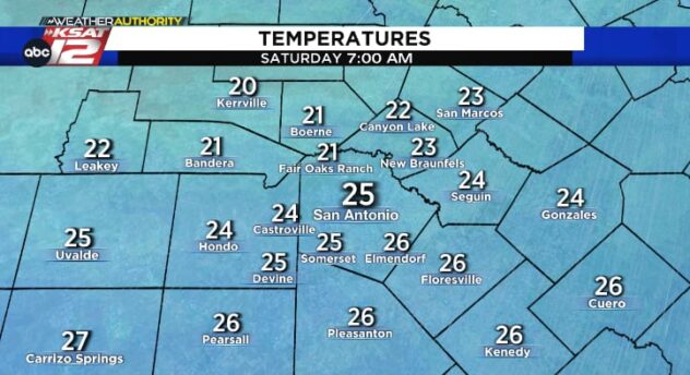 Hard freeze Saturday morning, rain chances increase late this weekend