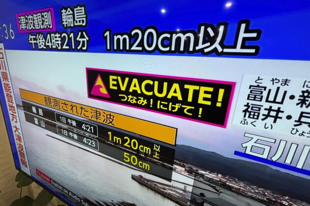 Japan issues tsunami warnings after series of powerful earthquakes