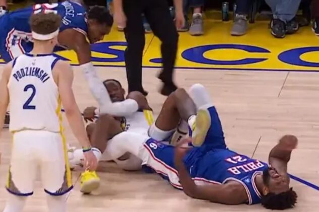 Joel Embiid exits with knee injury in closing minutes of 76ers’ loss