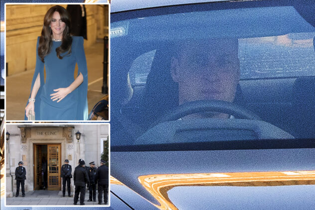 Prince William seen visiting wife Kate Middleton at London Clinic as she remains in recovery