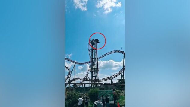 Roller coaster riders stuck 100 feet in air as ride breaks down: video