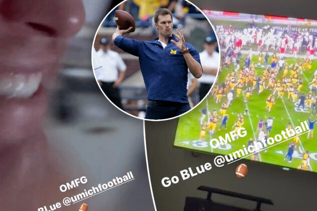 Shirtless Tom Brady loses it celebrating Michigan’s thrilling Rose Bowl win: ‘OMFG’