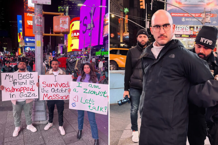 Brothers who saved dozens during Hamas attack on Israel confront ‘brainwashed’ agitator defacing hostage posters