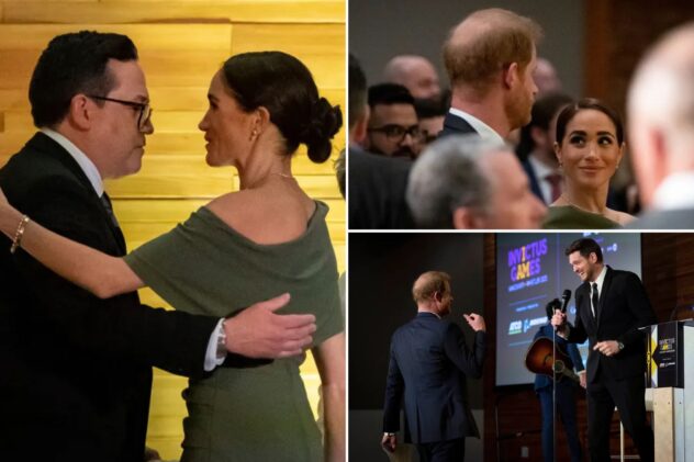 Prince Harry hailed a ‘visionary’ as he and glam Meghan Markle mingle with Canadian elites at Invictus banquet