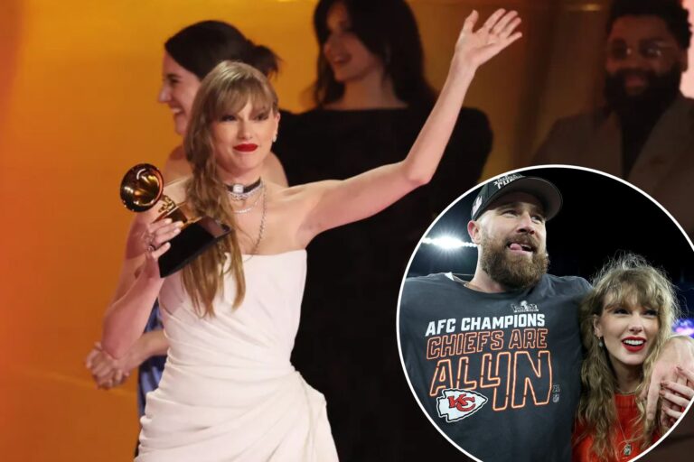 Taylor Swift doesn’t thank Chiefs boyfriend Travis Kelce in Grammys 2024 win speeches