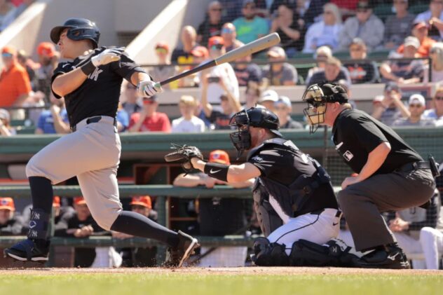 Yankees get first look at Anthony Volpe’s flatter swing in game action