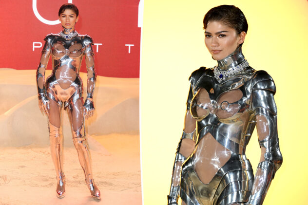 Zendaya goes full fashion robot in metal Mugler couture at ‘Dune: Part Two’ London premiere