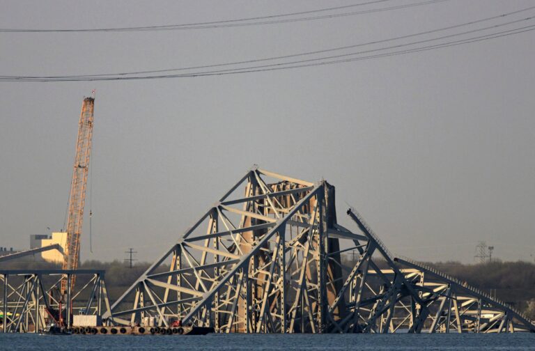 Cranes arriving to start removing wreckage from deadly Baltimore bridge collapse