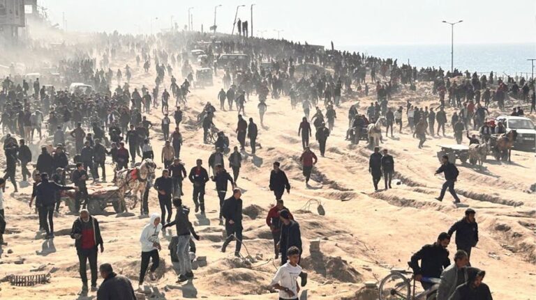 IDF says troops fired ‘warning shots’ as mob rushed aid convoy, leading to more than 100 killed