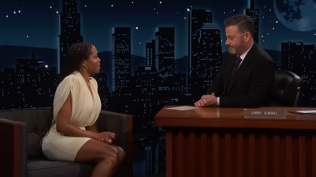 Jimmy Kimmel tears up talking to Regina King after her son’s death
