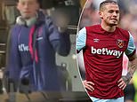 Kalvin Phillips sticks his MIDDLE FINGER up at furious West Ham fans after they shouted abuse at him as he boarded coach back from Newcastle after 4-3 defeat