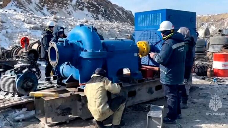 Russian rescue efforts intensify as 13 people remain trapped in collapsed gold mine for fifth day