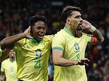 Spain 3-3 Brazil: West Ham star Lucas Paqueta salvages a draw for the visitors with penalty in added time... after Man City's Rodri scored a brace to give hosts late lead at the Bernabeu